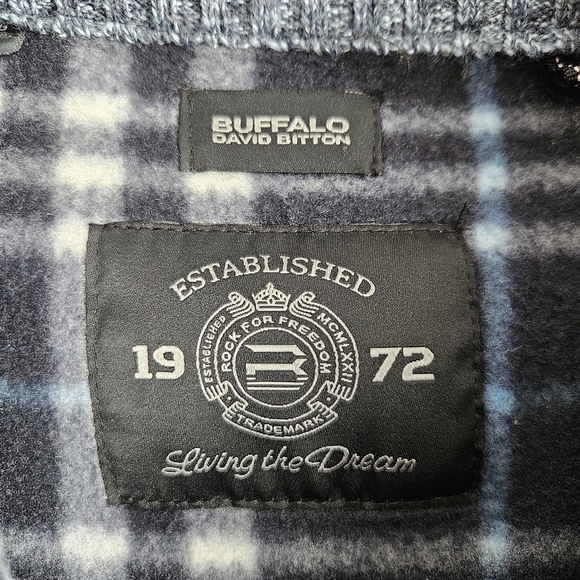 Buffalo David Bitton Mens Sherpa Fleece Lined Zip-Up Sweater Gray XL - Picture 11 of 12